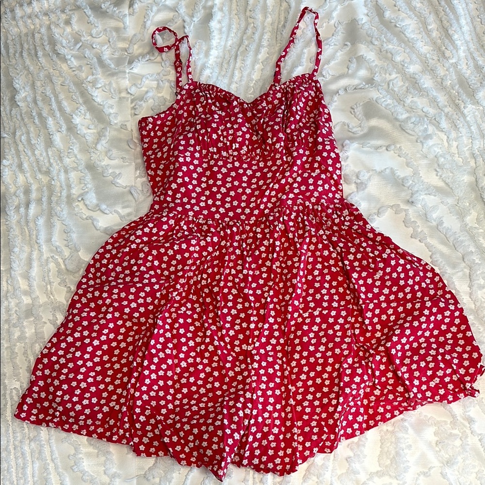 Hollister Red One Piece with Sleeveless Design and Sweetheart Neckline